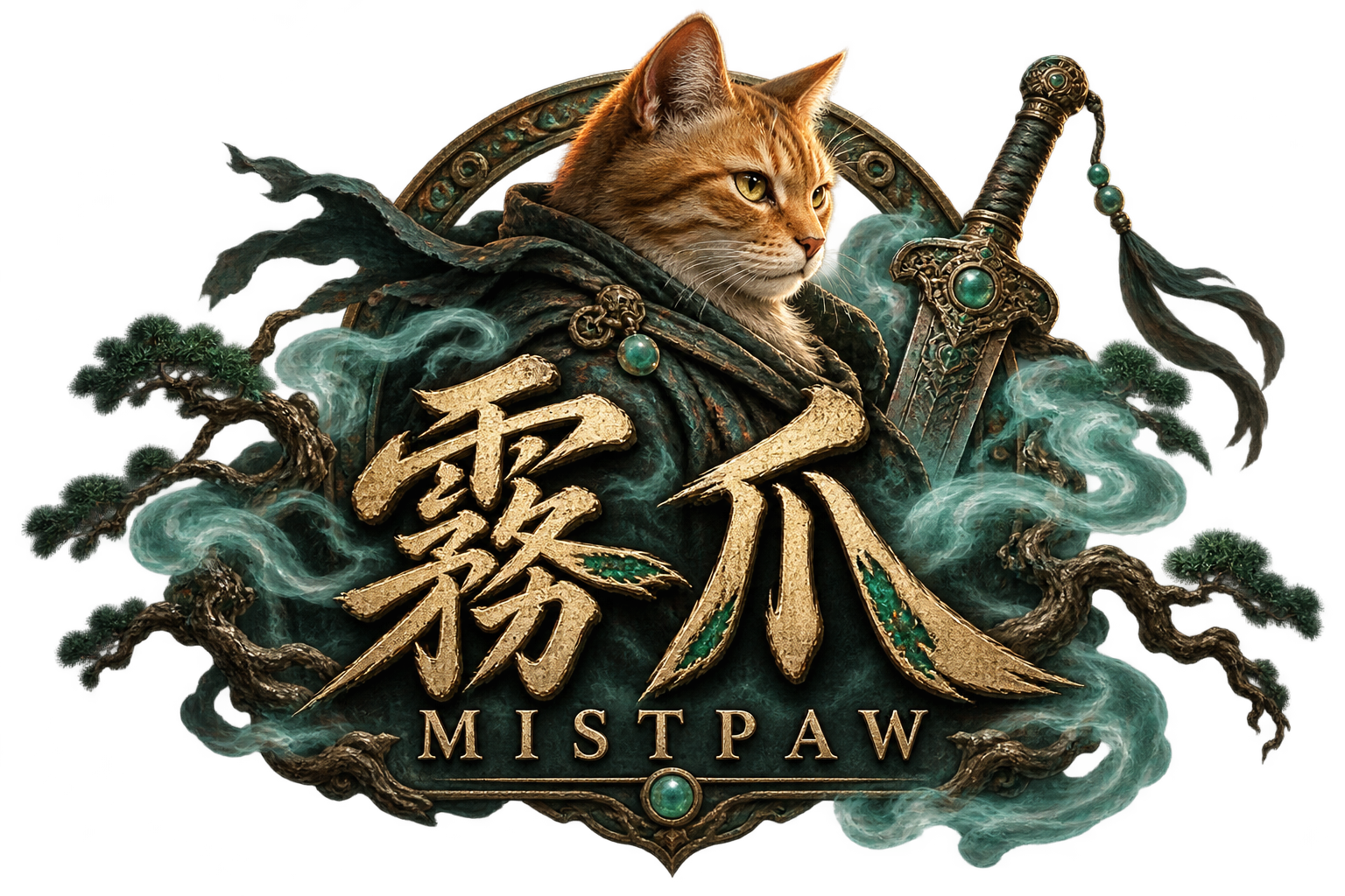 霧爪 MISTPAW — 貓劍客與青霧徽章